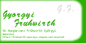 gyorgyi fruhwirth business card
