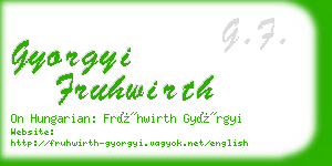 gyorgyi fruhwirth business card